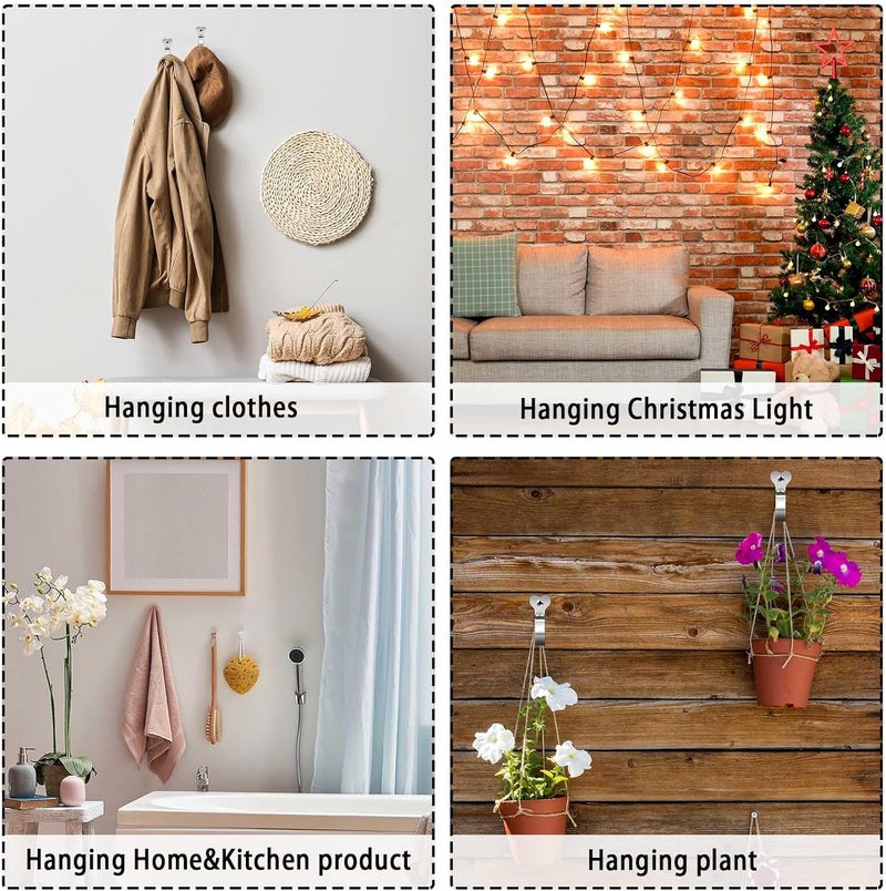 Dreecy String Light Hooks for Outside Stainless Steel Outdoor Lights Hanger Hooks for Outdoor String Lights Outdoor Screw Hooks for Christmas Party Easy Release Wire and Fairy Led Lights, 20 Packs - Image 5